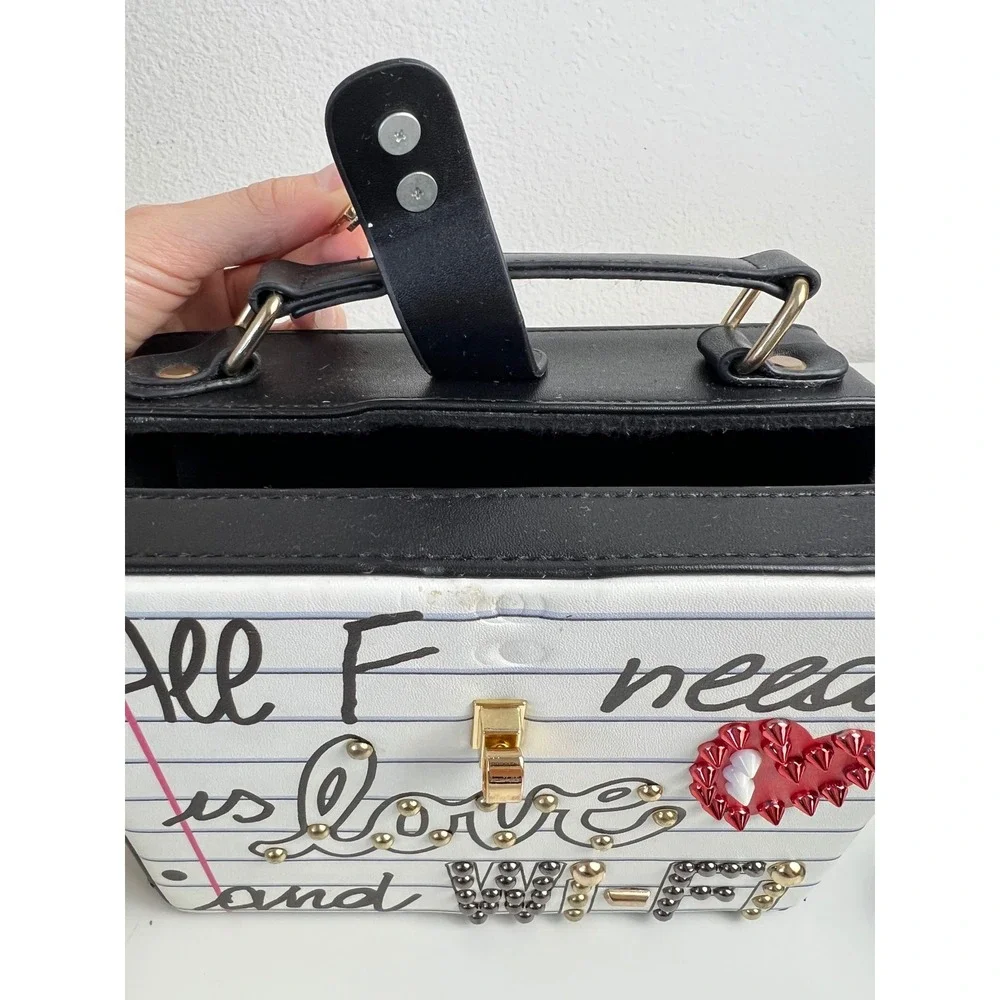 Novelty Book Clutch Purse All I Need Is Love Wi-Fi Top Handle Bag No Strap